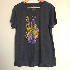 Modern Lux T-shirt Peace Love Gray Size XXL